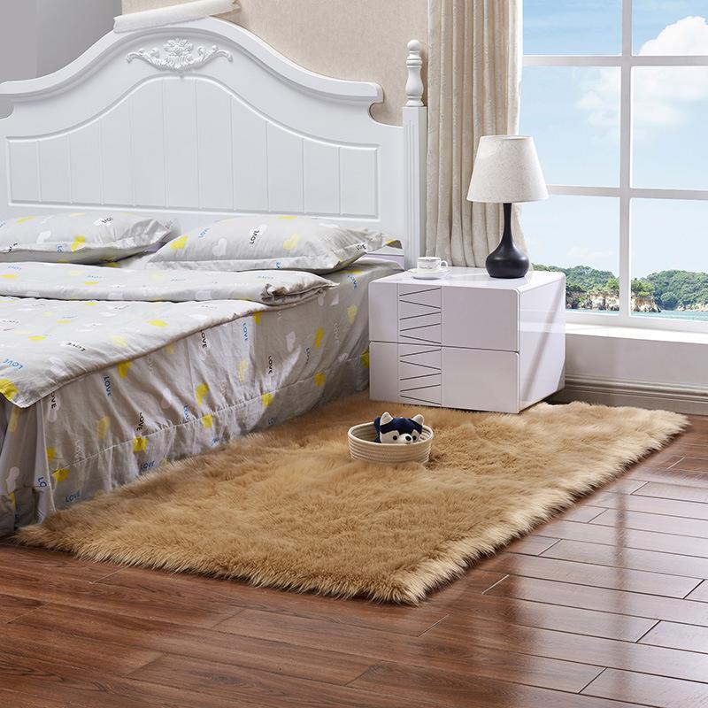 Living Room Plush Carpet Coffee Table White Plush Carpet Bay Window Home Bedroom Bedside Long Haired Floor Mat