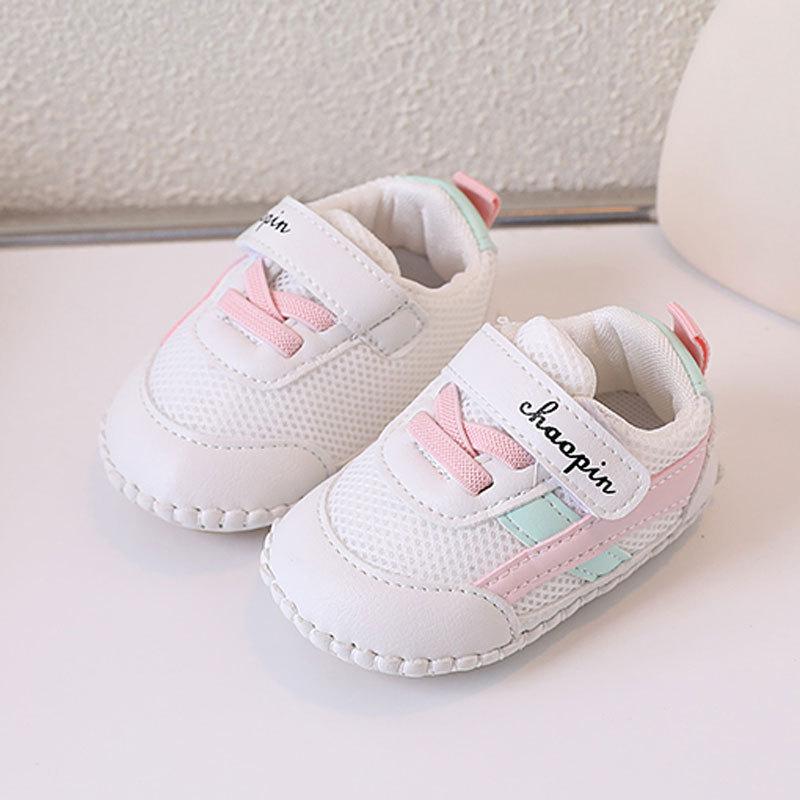 

Spring and Autumn New 0-1 Years Old 2 Boys and Girls Baby Toddler Shoes Soft Sole Hollow Mesh Shoes Beginner 17 рожевий