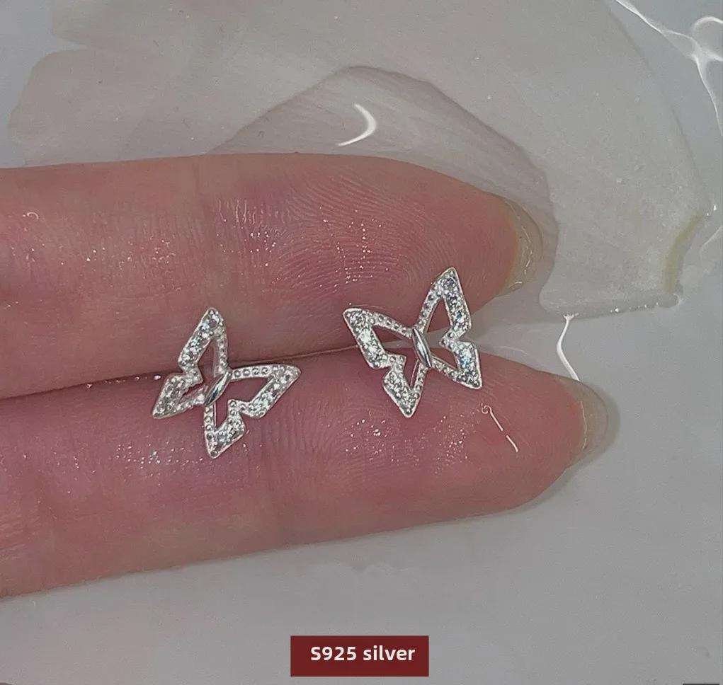 

Серьги-гвоздики из стерлингового серебра с бабочкой и цирконием для женщин – модный дизайн 2023 года