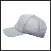 Mesh Cap Checkered Pattern Hat Running Outdoor Women Men CA696 [White Fang] (White)