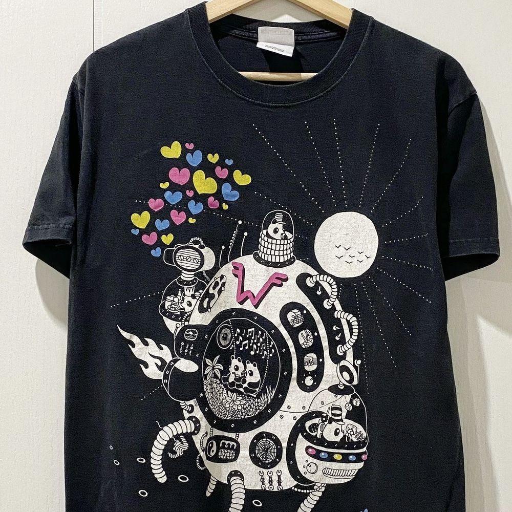 Rare 00s Weezer - Outer Space Panda Black Unisex T shirt Reprint KH14850