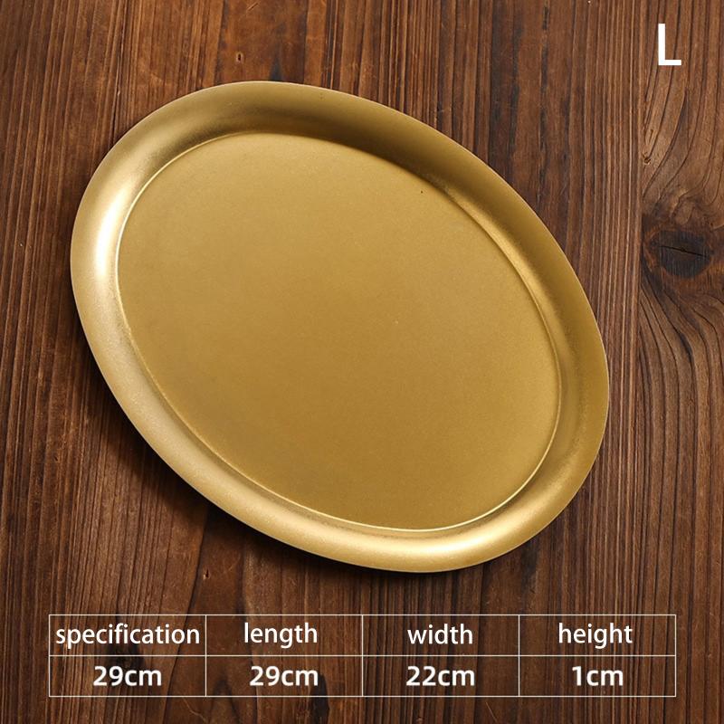 Stainless Steel Oval Vegetable Dish Food Grade Undivided Serving Plate for Curry Salad Home Use
