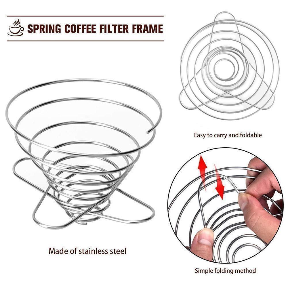 1/2/3pcs Outdoor Foldable Coffee Filter Cup Spring Travel Portable Mini Espresso Maker Dripper Stainless Steel Drop Shipping