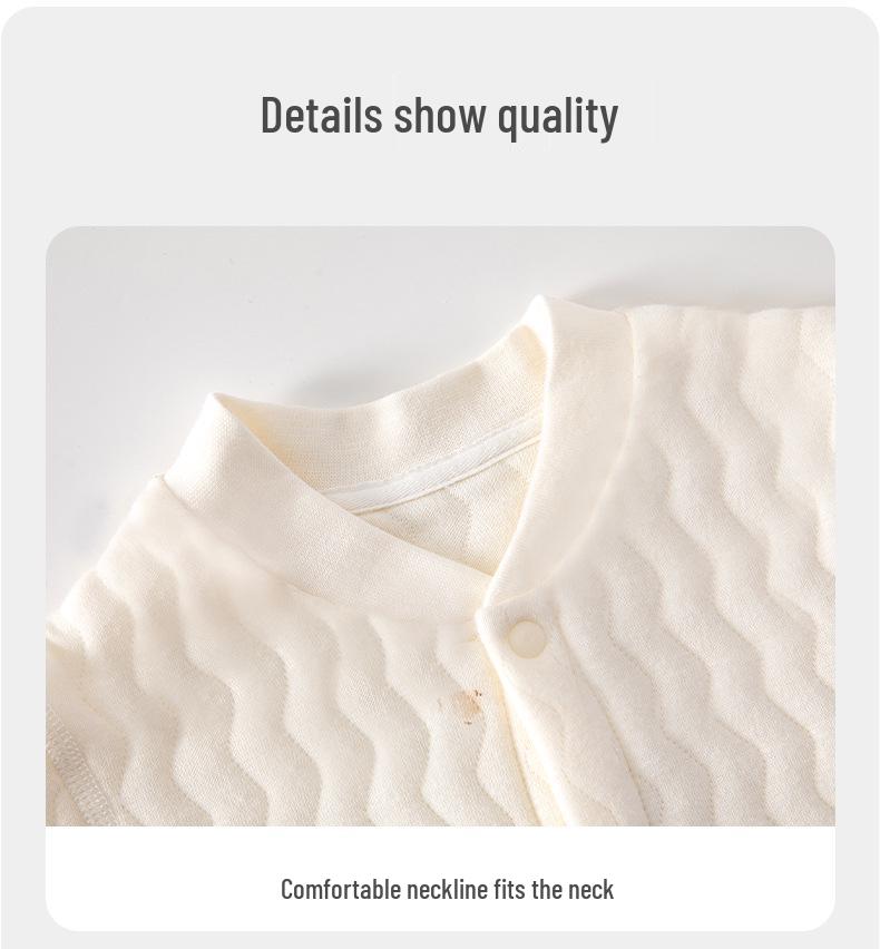 Newborn Air Cotton Three-Layer Warm Bodysuit - Pure Cotton, Spring/Autumn
