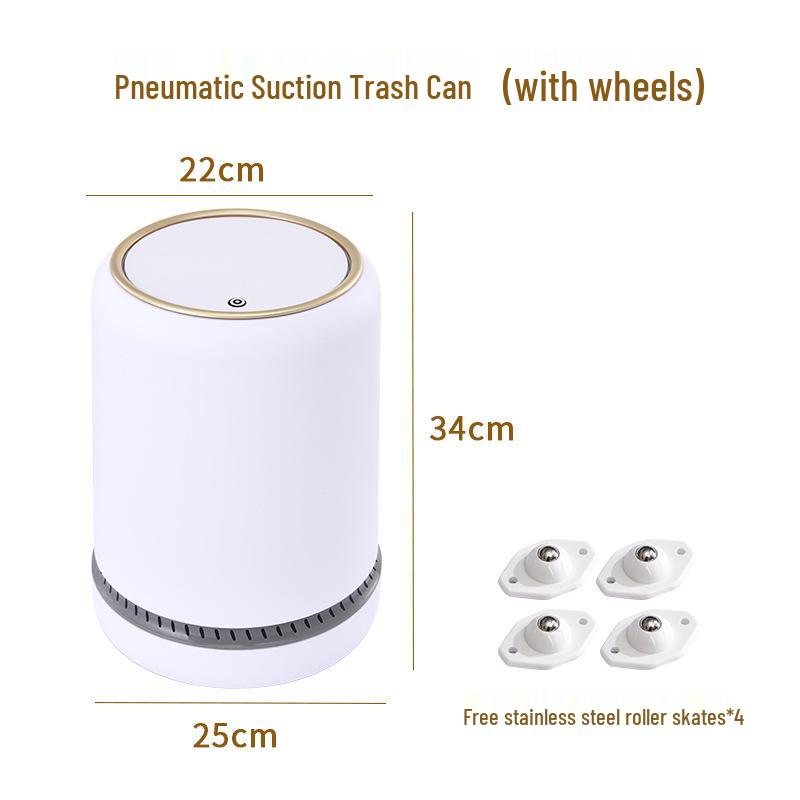 

Large Capacity Wheeled Trash Can with Press-Open Lid and Double Bucket for Kitchen and Bathroom 34 x 25 x 22 cm