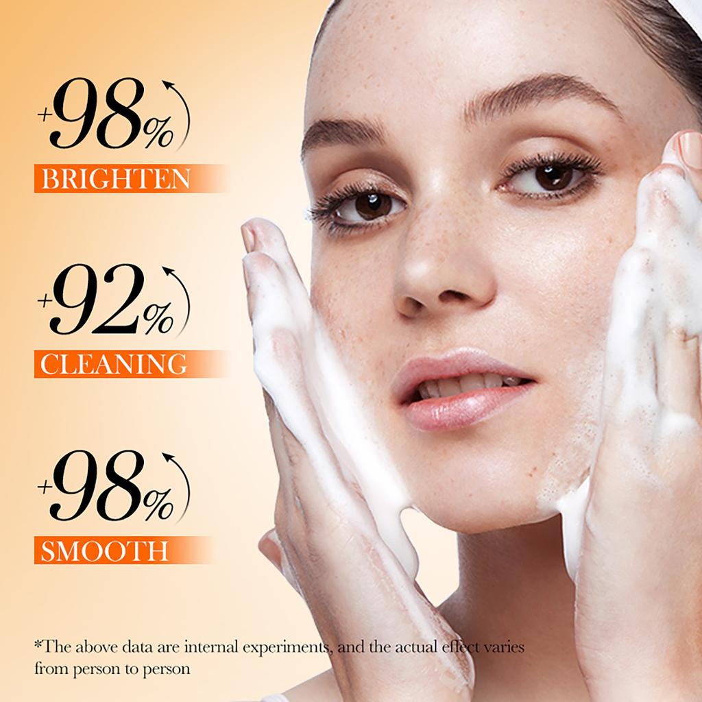 SADOER Vitamin C Face Cleanser 100g 3 5oz Gentle Exfoliating Whitening Brightening Facial Cleanser with 5x Active Vitamin C and Niacinamide