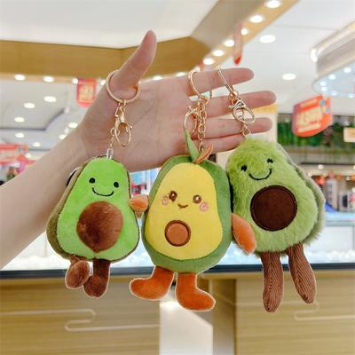 Chaveiro com pingente de abacate em formato de desenho animado, brinquedo de pelúcia, bolsa para presente de boneca de pelúcia