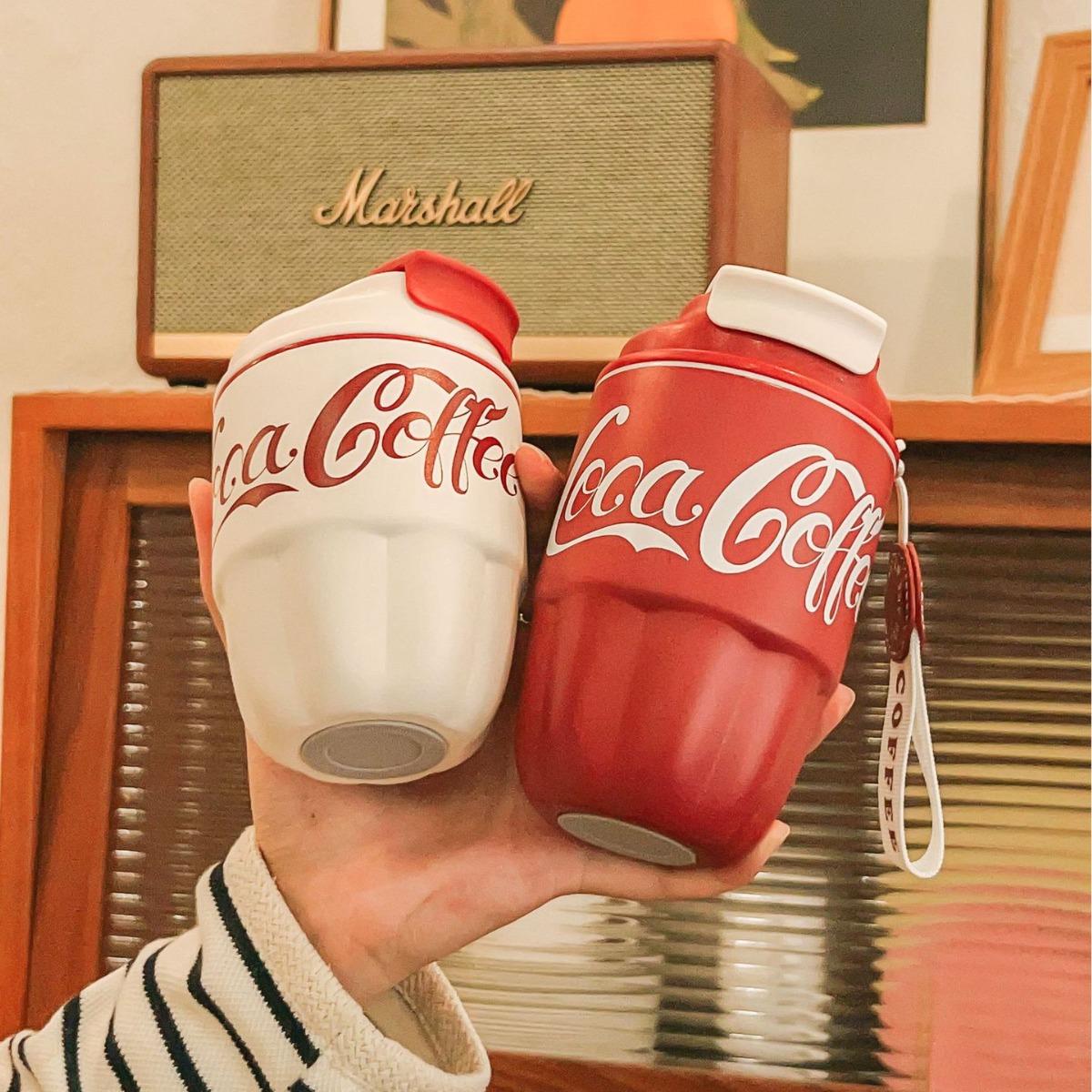 Baifenbai Home Furnishing Men's White Coca-Cola High-Value And Fe Students Car Water Cup Gift Cup Coffee Cup 304 Stainless Steel Thermos Cup