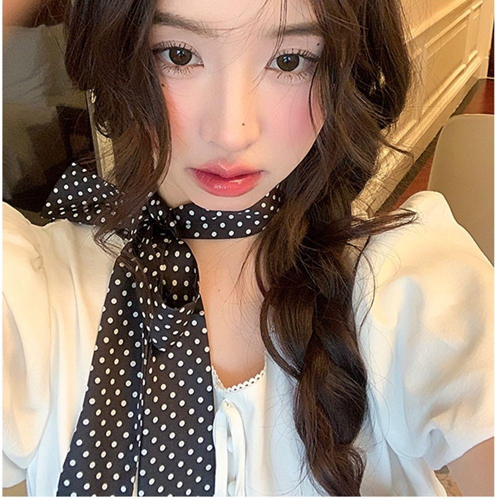 Printed Polka Dot Scarf Ribbon Long Scarves Elegant Scarf Headband  Party