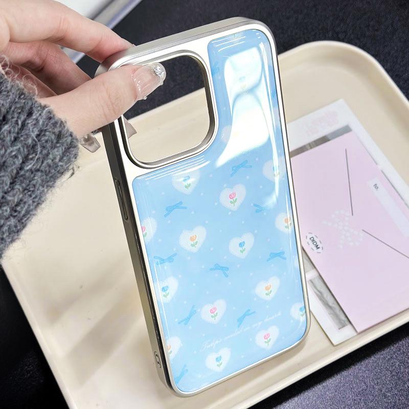 

iPhone 16/15 Pro & Huawei Mate 60 Silver Edge Drip Glue Case iPhone 12/12 Pro