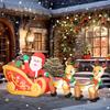 Inflatable Santa Claus, Sleigh, Christmas Reindeer, LED Lights, 240 x 75 x 100 cm