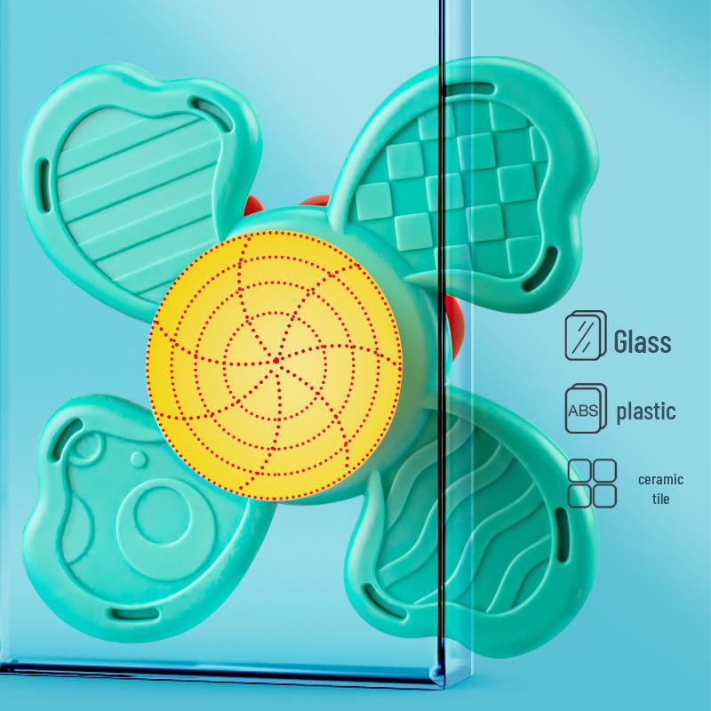 Children's Baby Dining Table Toy: Suction Cup Spinner and Cartoon Rotating Top