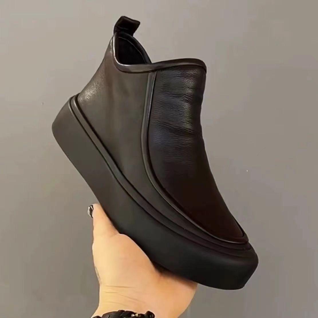 

2024 Новые мужские повседневные туфли из коровьей кожи с бархатом и круглым носком в наличии 42