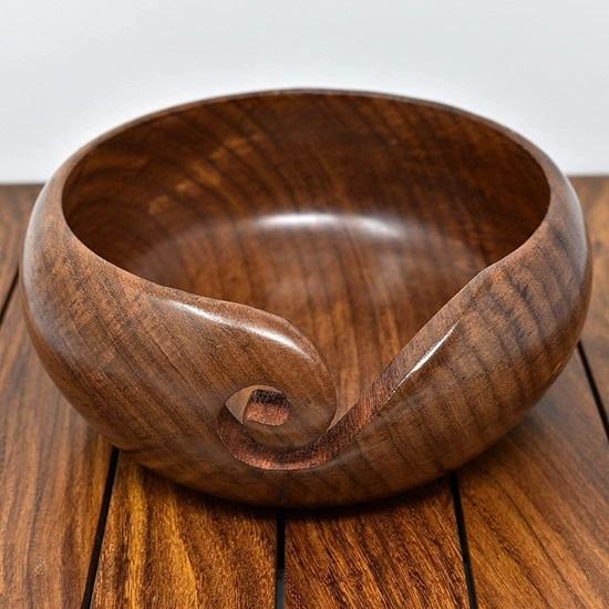 Wooden Yarn Bowl Wool Ball Holder Knitting Bowl Crochet Holder Gifts Showpiece