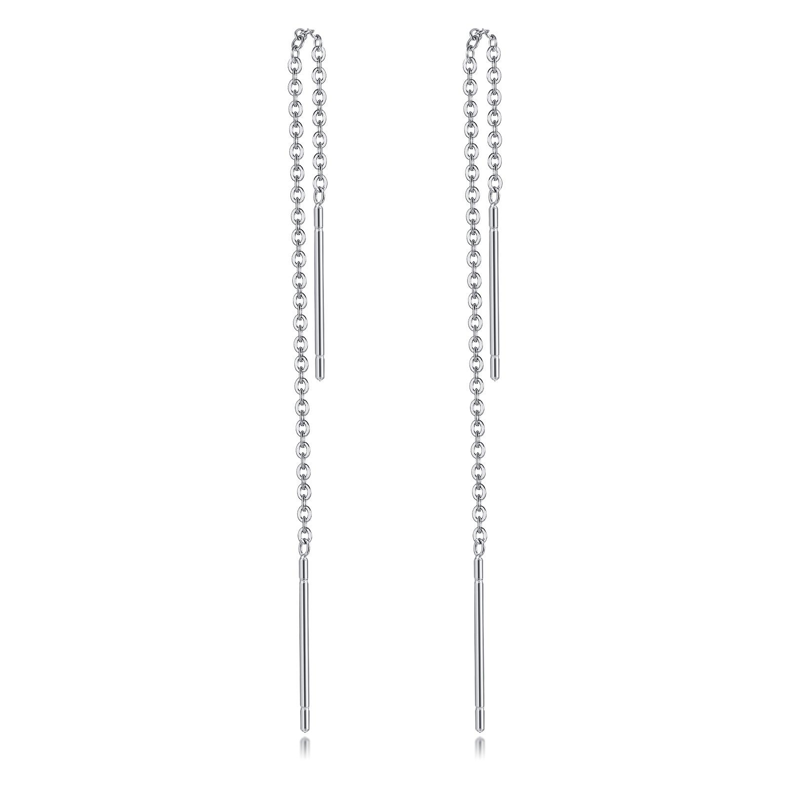 

Long Threader Earrings for Women, Thin Linear Earring,Stainless Steel Chain Drop Ear Line , Fashion Korean Jewelry