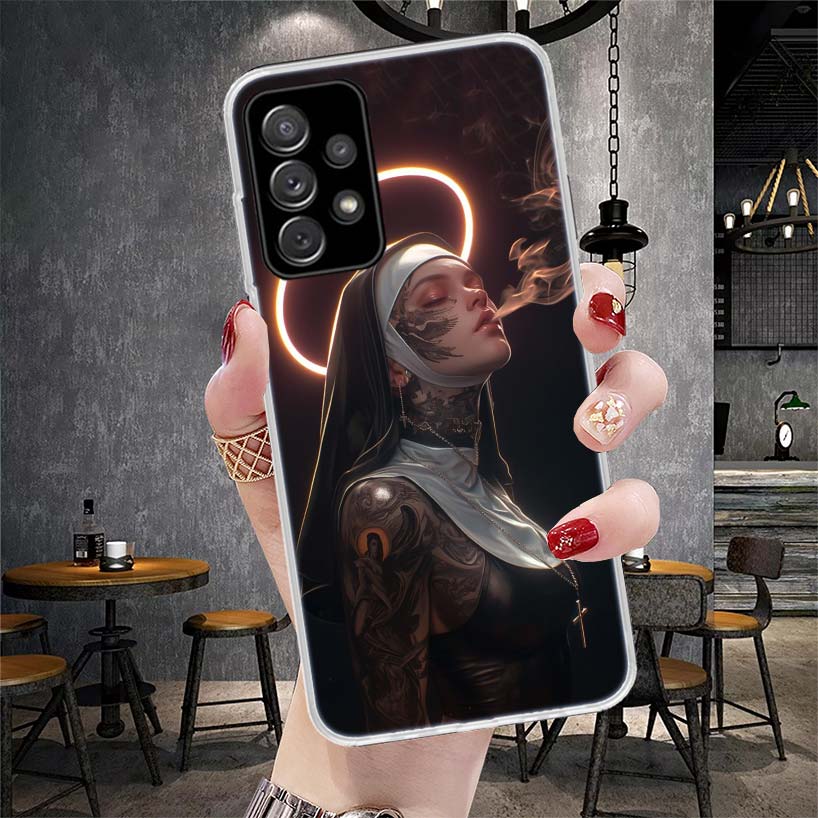 Dark Demon Nun Soft Phone Case For Samsung Galaxy S22 S23 S24 S25 Edge S26 Ultra S20 FE S21 Plus + Fundas Coque Galaxy S20 S21 S
