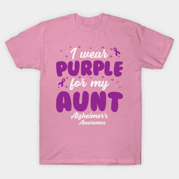 T Shirt Women Alzheimers Awareness I Wear Purple For My Aunt Harajuku Print Kawaii Tshirt Summer Short Sleeve Female T-Shirt Top Tee