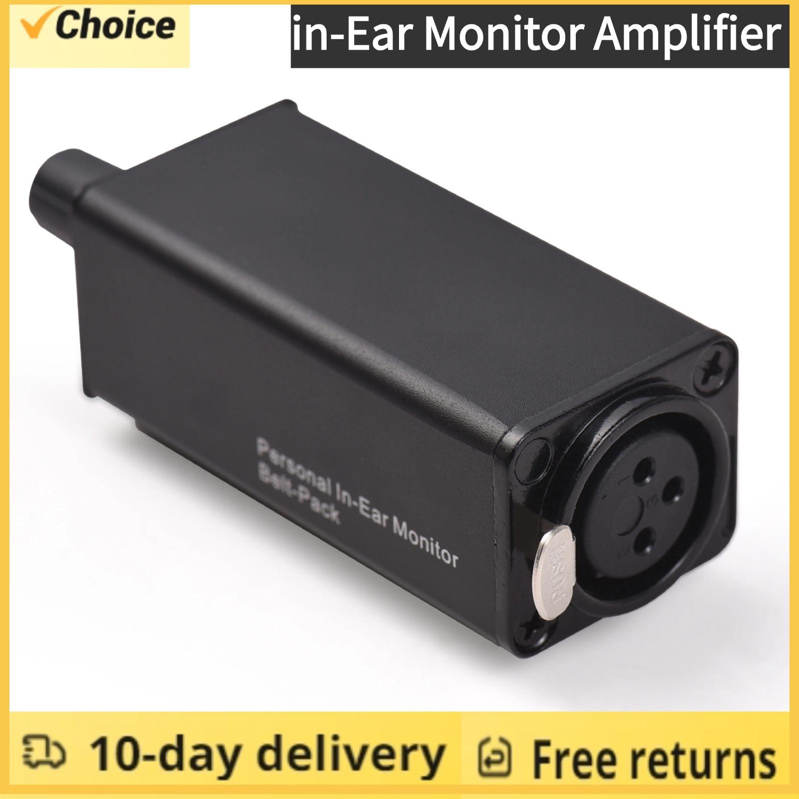 

in-Ear Monitor Amplifier Portable Stereo Headphone Amp with XLR Input 3.5mm Output Jack Volume Adjustment Plug Play for Musician чорний