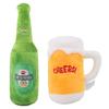 Beer Bottle/Mug Puppy Chew Toy Funny Dog Squeaky Plush Toys for Small Medium Dog