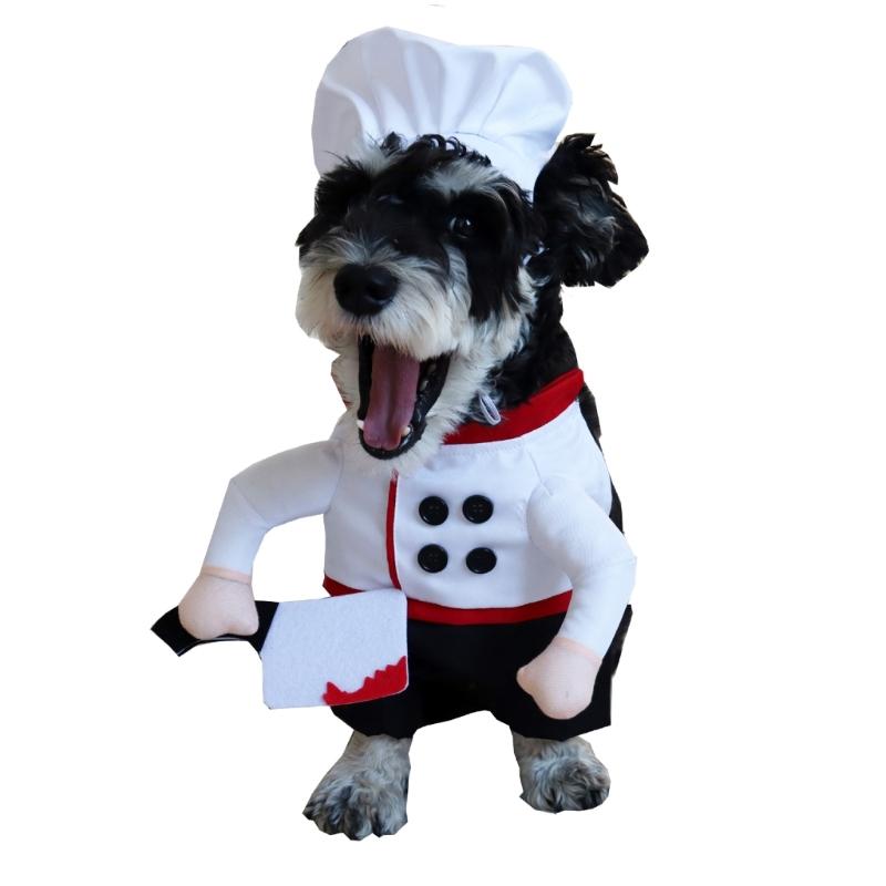 Dog Cooking Outfit Pretend Knifed Chefs Costume Comfortable Light weight Easy To Wear Halloweens Cosplay Costume