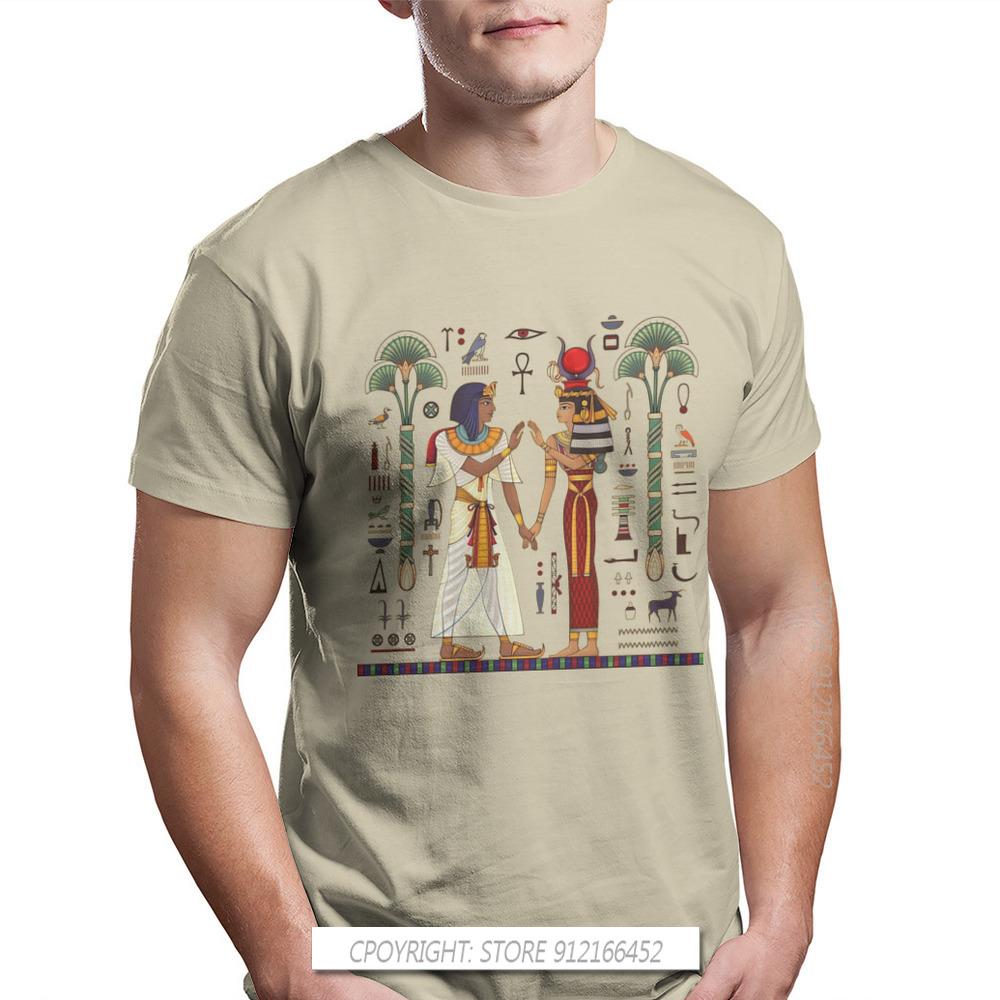 Ägyptisch Altes Ägypten Kultur Hieroglyphe Und Symbolalte Kultur Singen Und Symbol Männer T-Shirt Groß Reine Baumwolle Vintage T-Shirt
