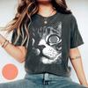 2026 Summer Womens Vintage Psychedelic Cat TShirt Cotton and Breathable Short Sleeve Streetwear Oversized Loose Casual