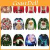Festive Men's Christmas 3d Graphic Print Pullover Hoodie Sweatshirt With Soft Material