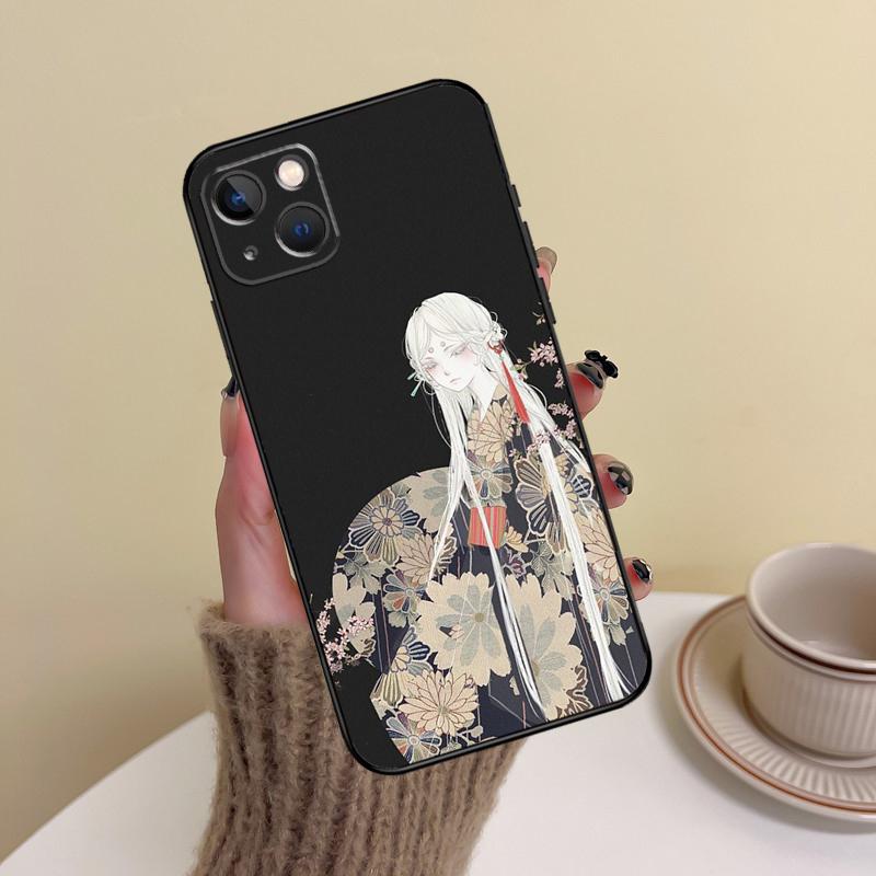 Japanese Art Kimono Tattoo Phone Case For iPhone 17 Pro Max 14 13 12 11 15 16 Pro Max Mini Plus 16e 17 Air Cover Funda