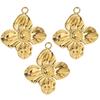 3Pcs Stainless Steel Floral Pendants Gold Plated Jewelry Accessory for Crafting Elegant Necklace Bracelet and Earrings