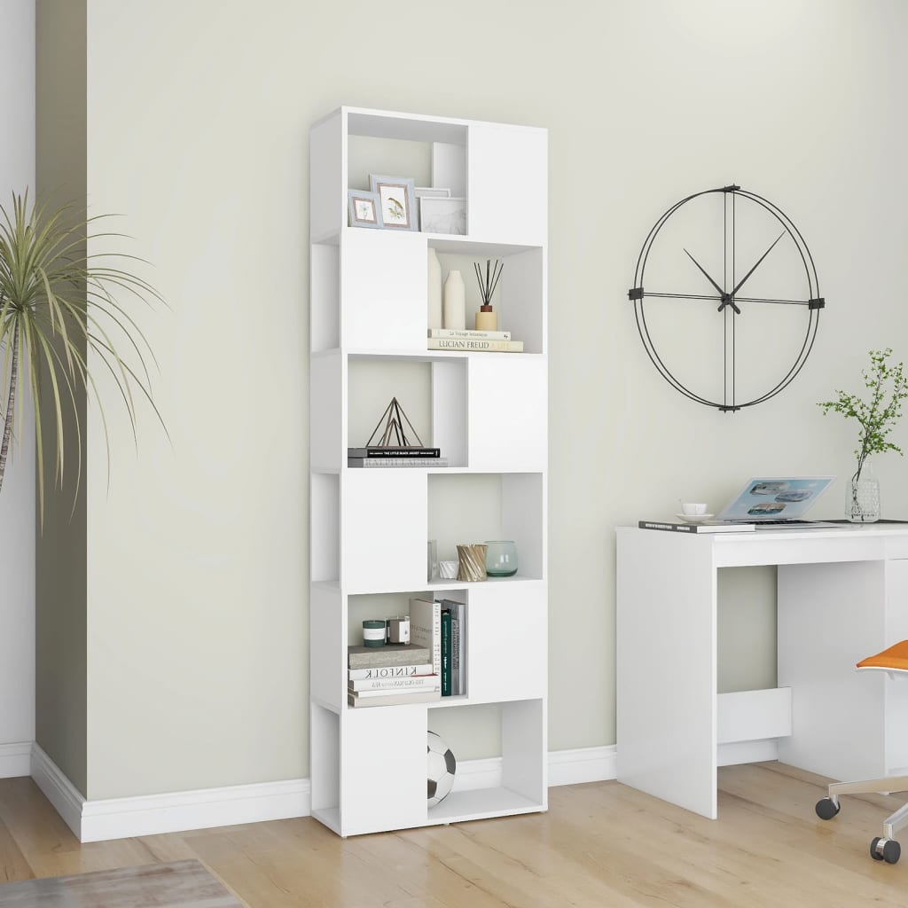 Modernes kreatives Arbeitszimmer-Bücherregal, vertikales Regal für das Wohnzimmer, Eingangsregal, multifunktionale offene Vitrine, 60 x 24 x 186 cm