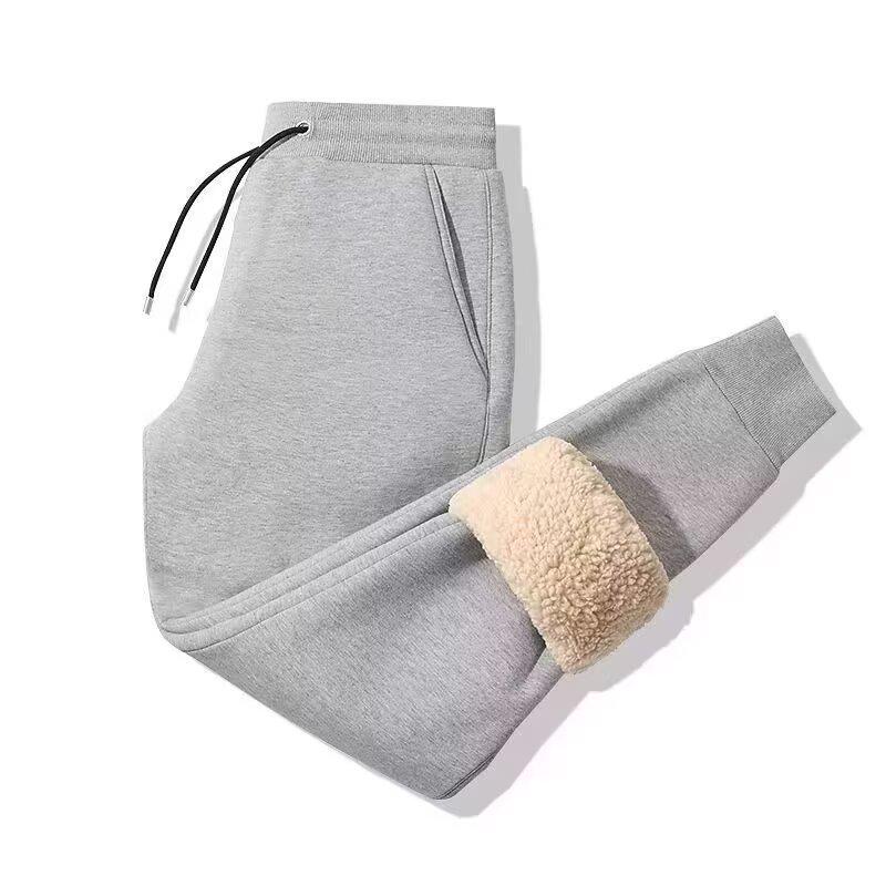 Men's Lamb Fleece Sweatpants: Autumn/Winter, Loose Fit, Trendy Thickened Velvet, Casual Long Pants.