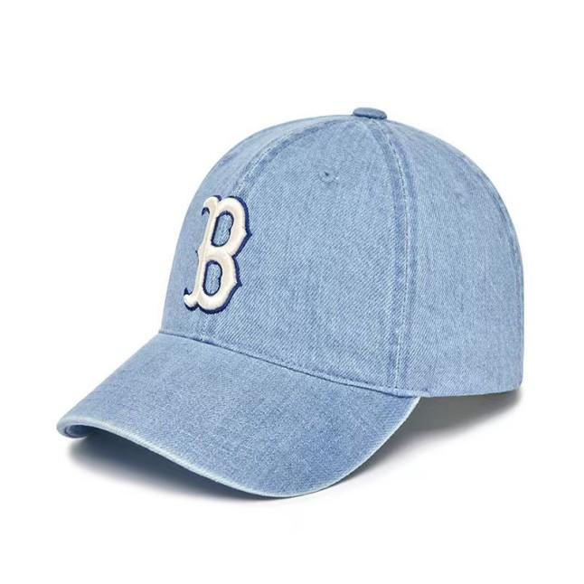 NY Heart Soft Top Denim Baseball Cap with Embroidered Lettering and Large Brim