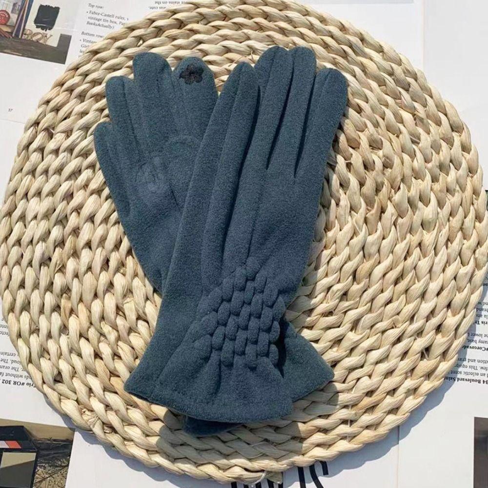 Fashion Lady Glove Mitten Women Touch Screen Gloves New Full Fingers Suede Gloves