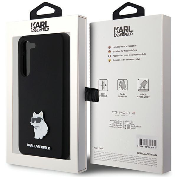 Karl Lagerfeld Klhcs23Msmhcnpk S23+ S916 Czarny/Black Hardcase Silicone Choupette Metal Pin