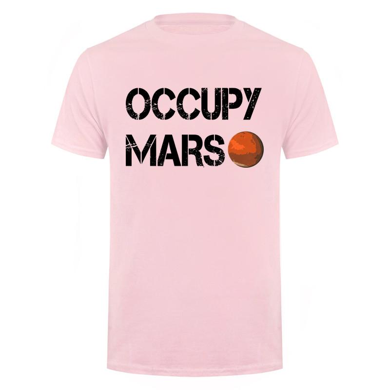 Occupy Mars T Shirt Unisex Space Mars Planet Graphic Tee Astronaut Universe Future Exploration Casual Short Sleeve Shirt Da105