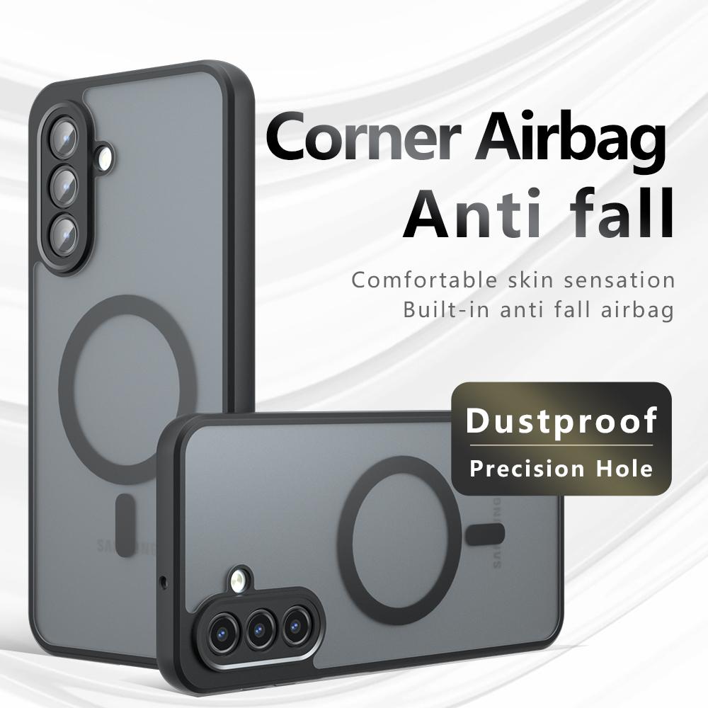 For Samsung Galaxy A15 5G Case Compatible with MagSafe TPU+PC Matte Skin Touch Phone Cover