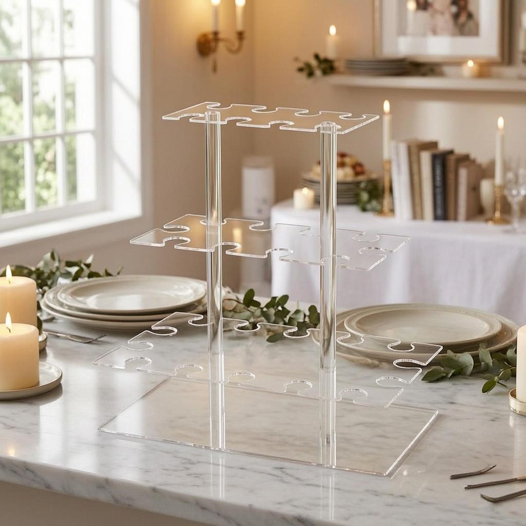 Acrylic Stemware Display Stand Decorative with Cutout Slots