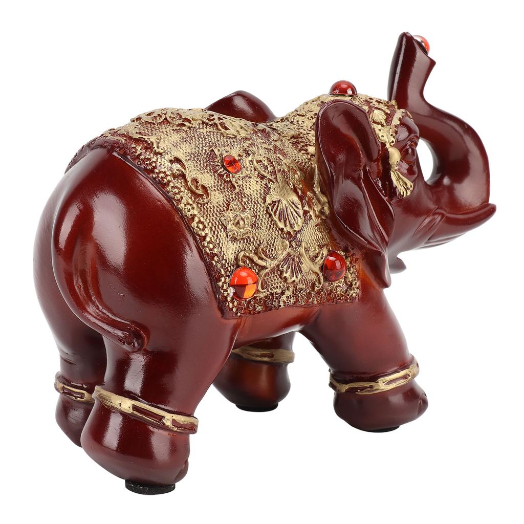 Elephant Statue Durable Resin Cute Elegant Attract Wealth Round Corner Elephant Decor for Home