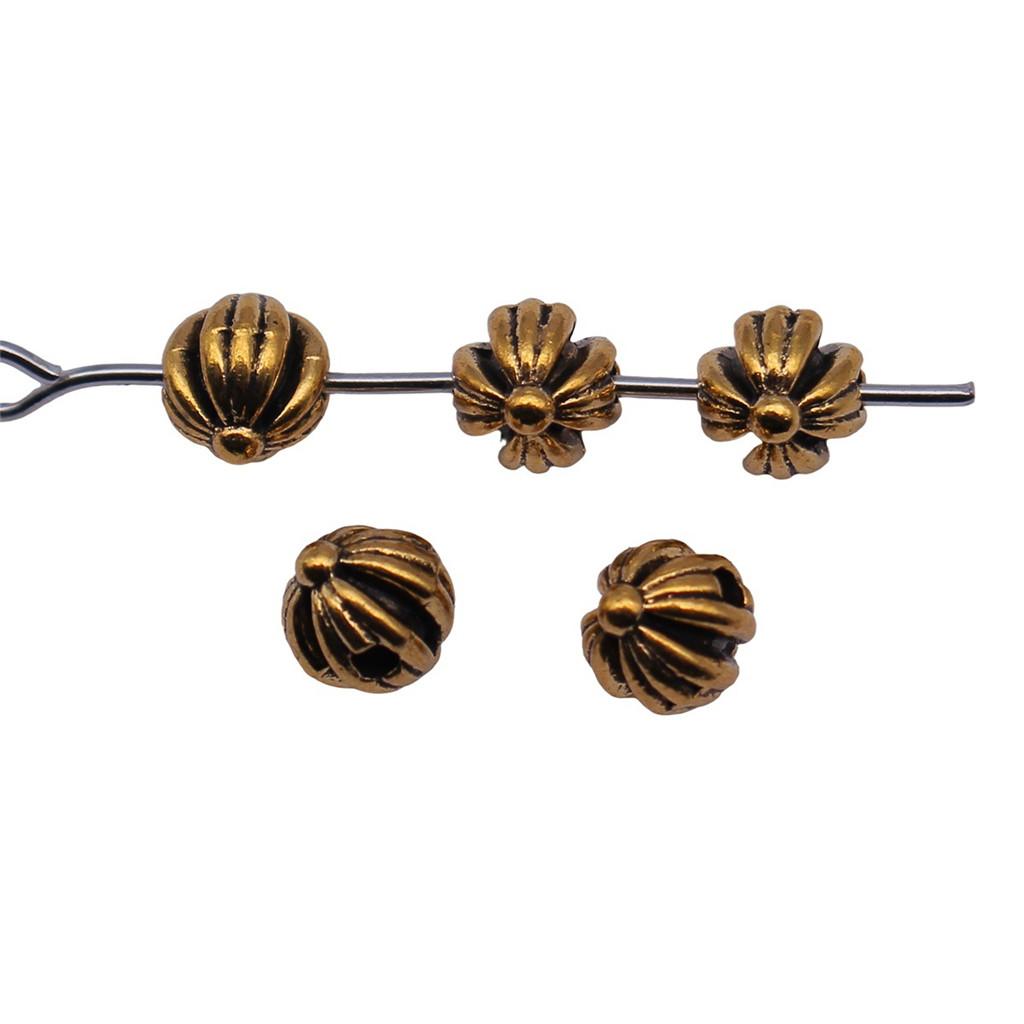 Floral Edge Spacer Beads Ornate Metal Small Hole Charms For Bohemian Beading Supplies