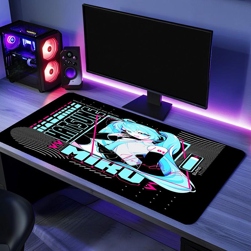 Podložka pod myš Hatsune Miku - Protiskluzová gumová základna, Hladký povrch pro práci, Hraní her, Kancelářské a domácí použití, Stolní podložka pod myš