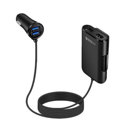 4 USB-Anschlüsse Schnellladung QC3.0 Autoladegerät Netzteil mit Verlängerungskabel