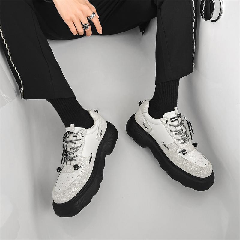 Fashion Thick Soled Casual Men's Shoes NEW Trendy and Versatile Styles Outdoor Street Walking White Handsome Youth Daily Shoes Hot