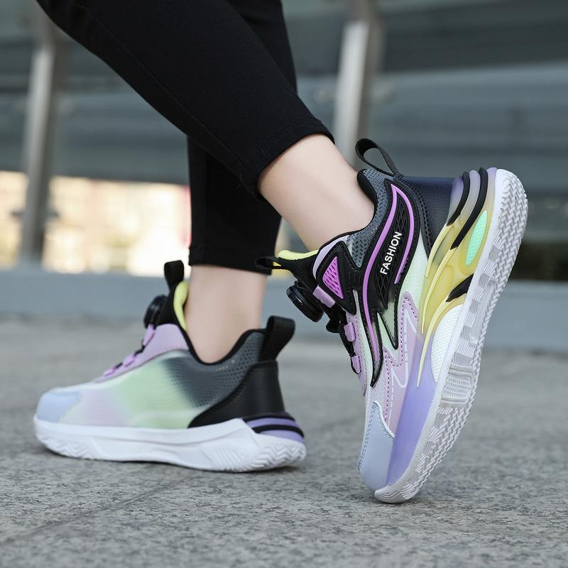 Spring and Autumn New Rotating Buckle Children's Sneakers Boys Non-slip Dad Shoes Running Shoes