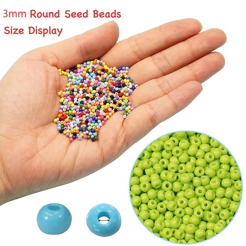 7000Pcs/15 Color Bracelet Glass Beads Small Craft Beads Kit Loose Spacer Bead for Jewelry Making with Storage Boxes