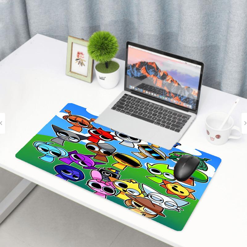 Sprunki Game Print Mouse Pad, Anti‑Slip Desktop Keyboard Mat, for PC Laptop Gaming Working Daily Use, Cool Festival Surprise Gift
