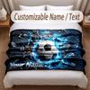 Fußball-Thema Weiche Decke Personalisierter Benutzerdefinierter Name Textdruck Warme Decke Zuhause Sofa Schlafzimmer Dekoration