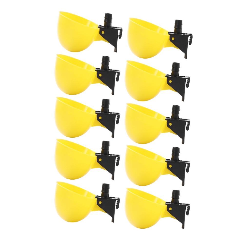 10Pcs Yellow Automatic Bird Waterer Large Capacity Bird Water Drinker Pet Bird