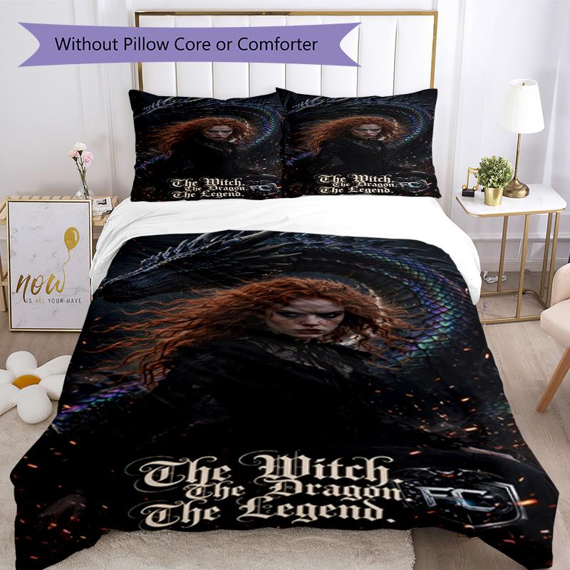 Set Biancheria da Letto Stile Gotico Traspirante Copripiumino con Federe Biancheria da Letto Decorativa per Camera da Letto Decorazione Casa Regalo di Compleanno