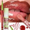 Hydrating Lipliner Lip Gloss Set Matte Lip Outline Contour Liner Nude Brown Plumping Moisturizing Lip Tint for All Skin Types