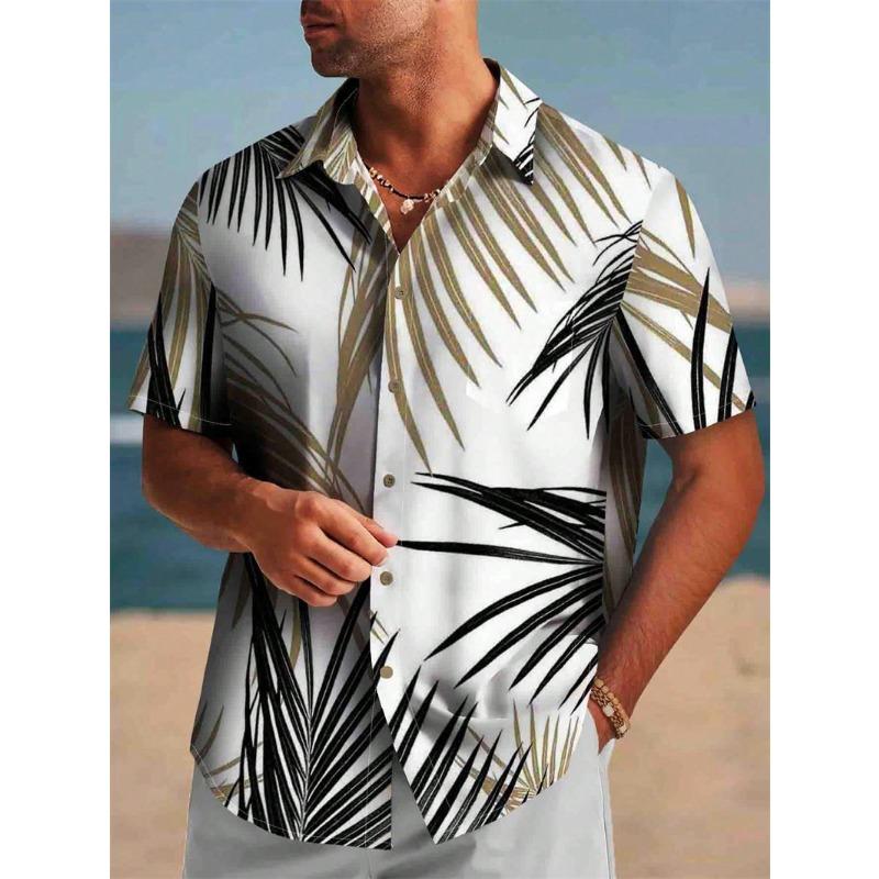 2026 Camicia da uomo hawaiana a maniche corte casual slim moda lussuosa nera sociale retrò divertente abbigliamento